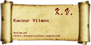 Kacsur Vilmos névjegykártya