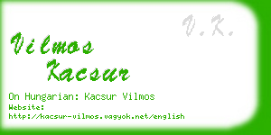 vilmos kacsur business card